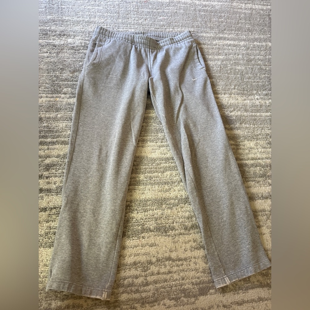 Nike Light Gray Casual Sweatpants with Small Swoosh